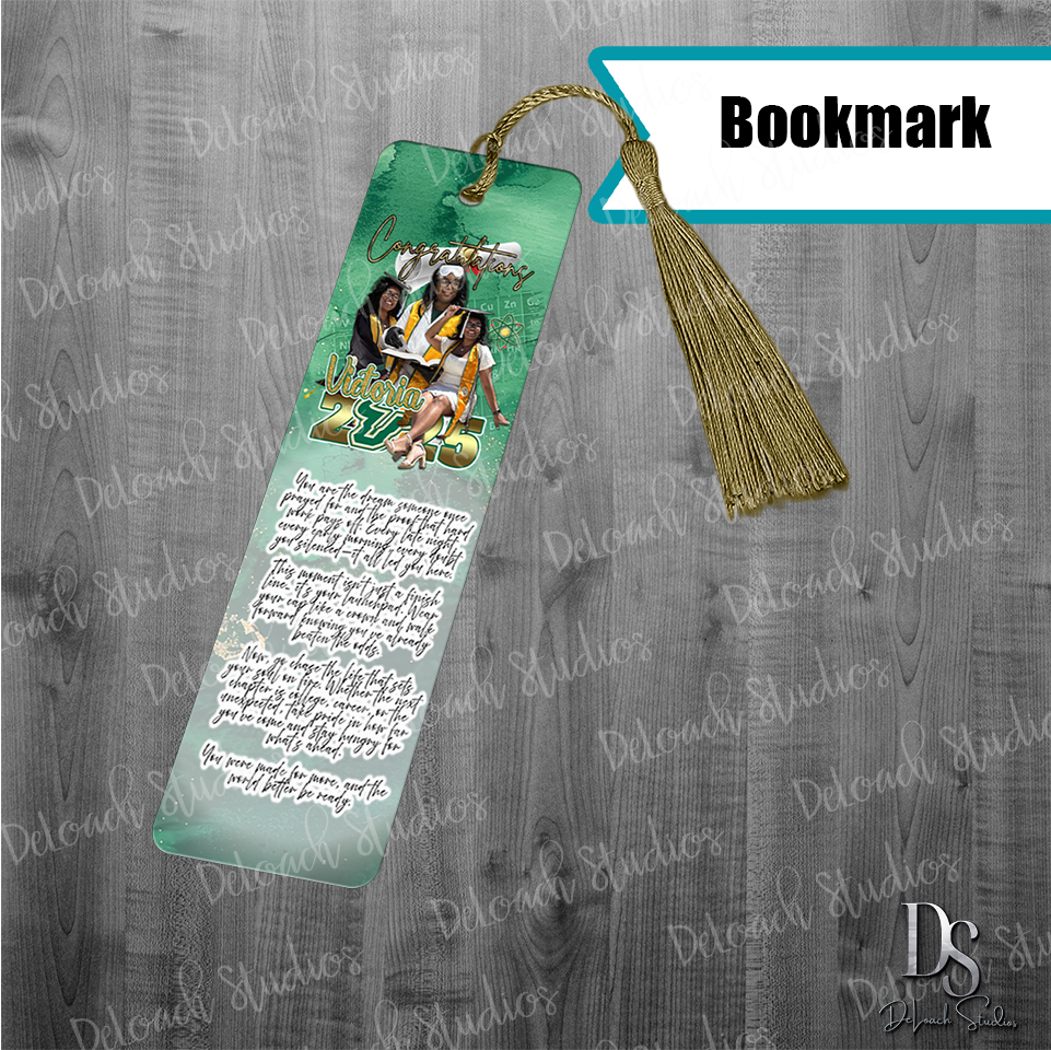 Victoria - Custom Graduation Bookmark โ Class of 2025 Personalized Tassel Bookmark with Quote