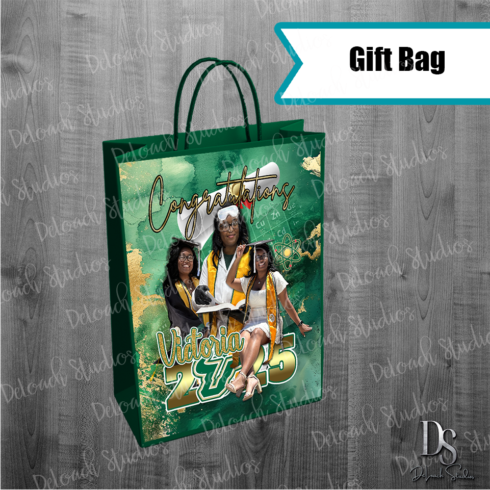 Victoria - Custom Graduation Gift Bags – Class of 2025 Celebration Bags (Set of 6)
