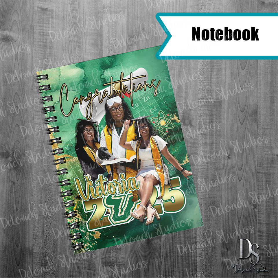 Victoria - Custom Graduation Notebook โ Class of 2025 Personalized Spiral Journal (4.25x5.5 inches | 40 Pages)