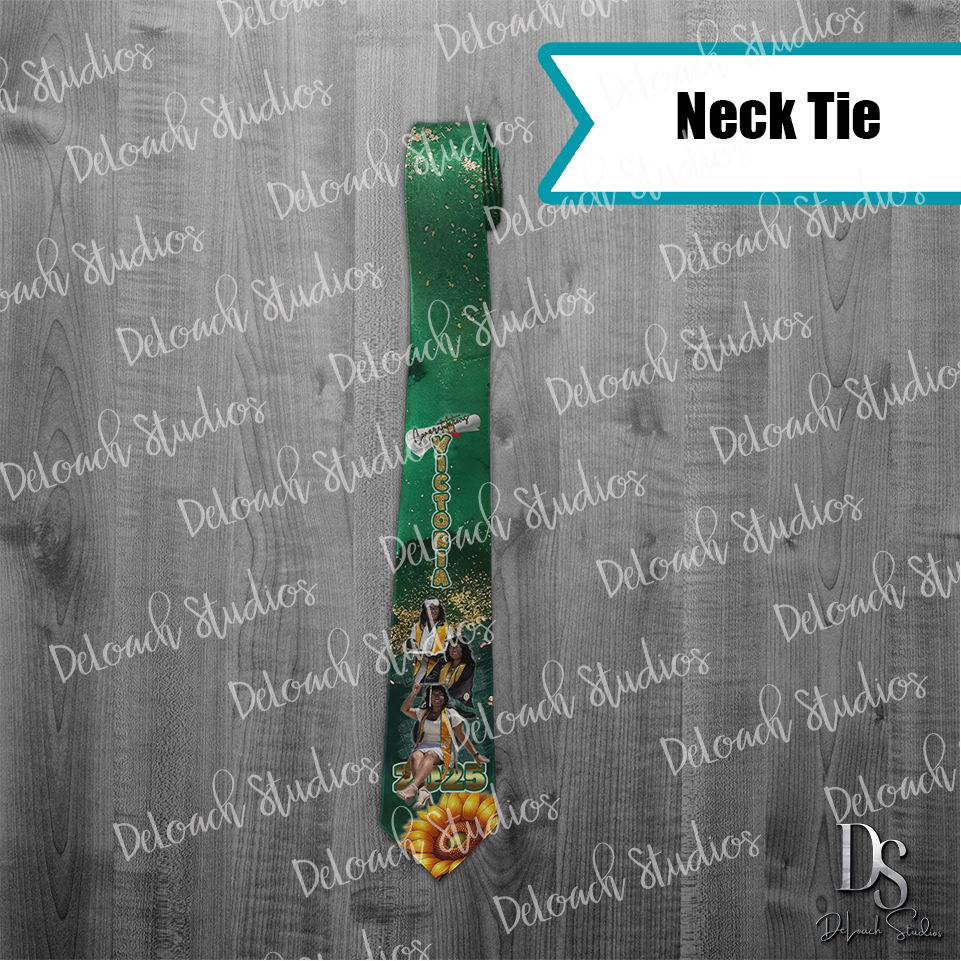 Victoria - Custom Graduation Neck Tie โ Class of 2025 Personalized Photo Tie