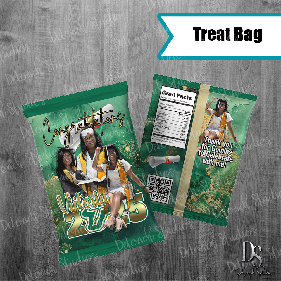 Victoria - Custom Graduation Treat Bags โ Class of 2025 Party Favors (Set of 6)
