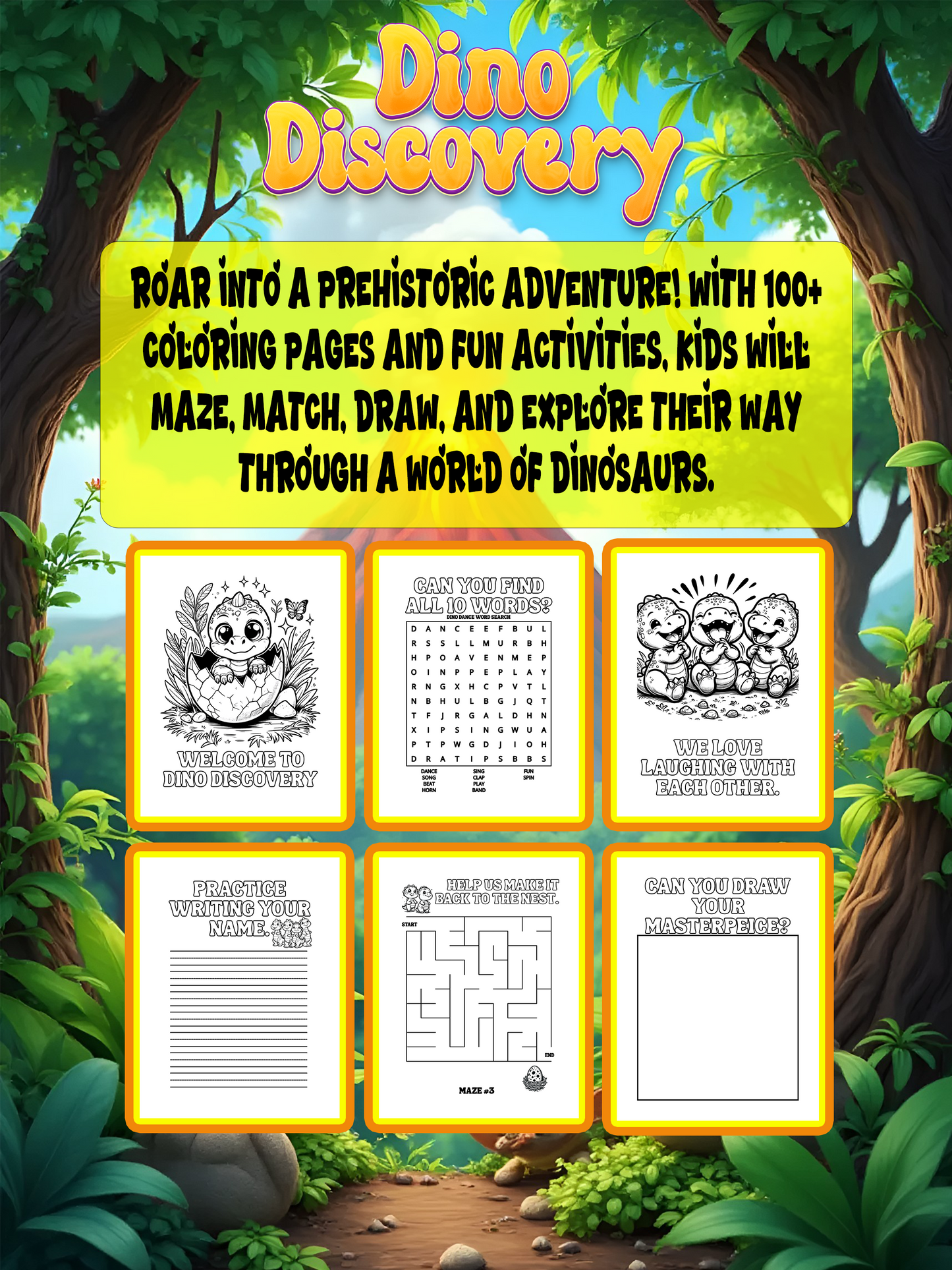 Dino Discovery: Coloring & Activity Adventure