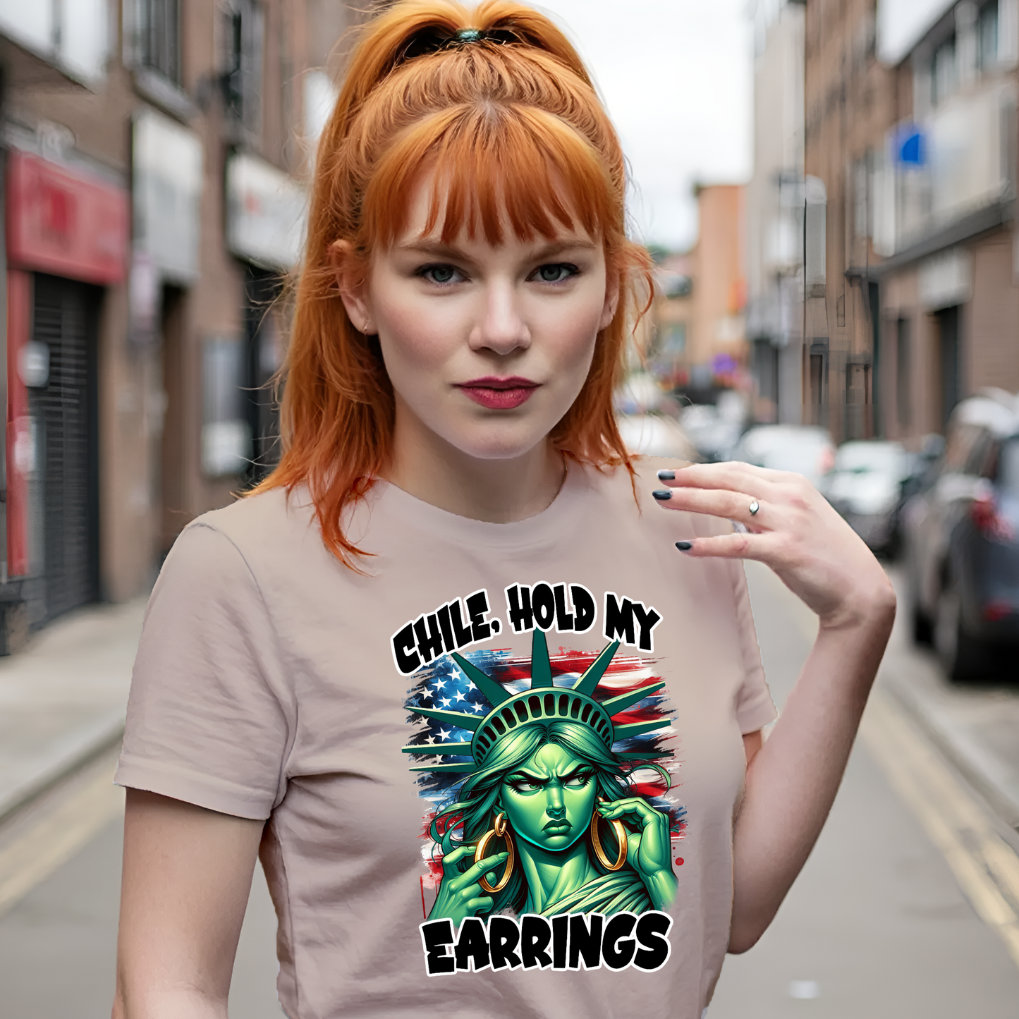 Chile, Hold My Earrings Shirt – Bold Liberty Attitude Tee | Funny Political & Empowerment Graphic | Unisex Fit