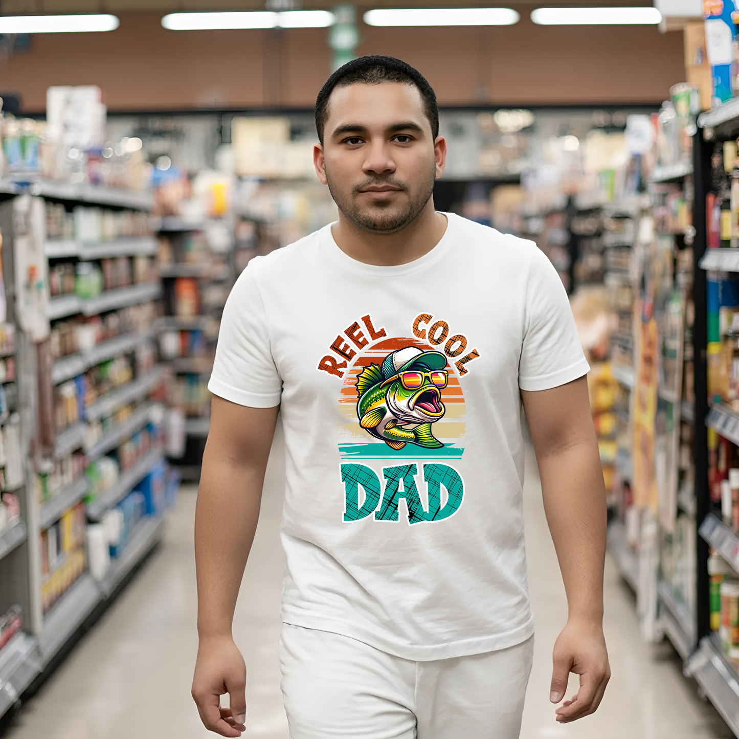 Reel Cool Dad Fishing Shirt – Funny Father’s Day Tee | Colorful Fisherman Graphic T-Shirt | Lake Day, BBQ, or Everyday Cool Dad Fit