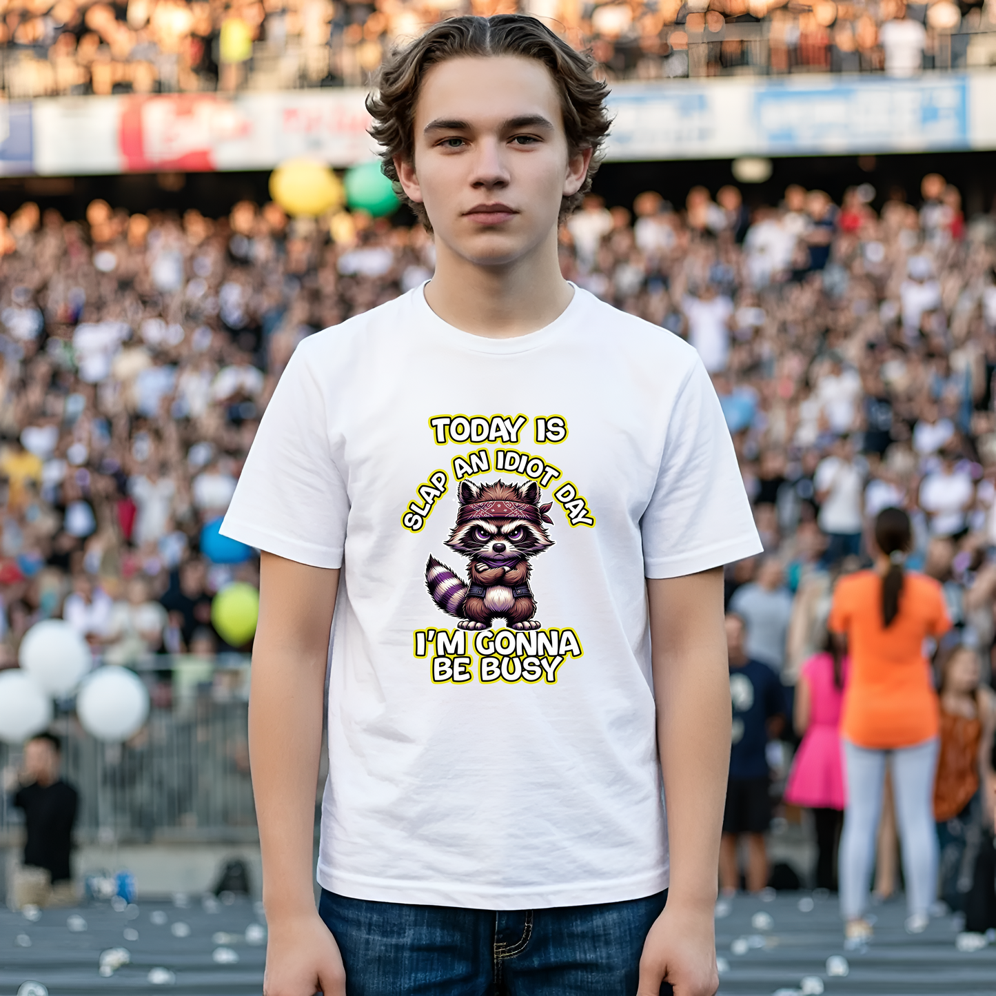 Today Is Slap an Idiot Day Shirt – Funny Raccoon Graphic Tee | Sarcastic Humor T-Shirt | Unisex Fit