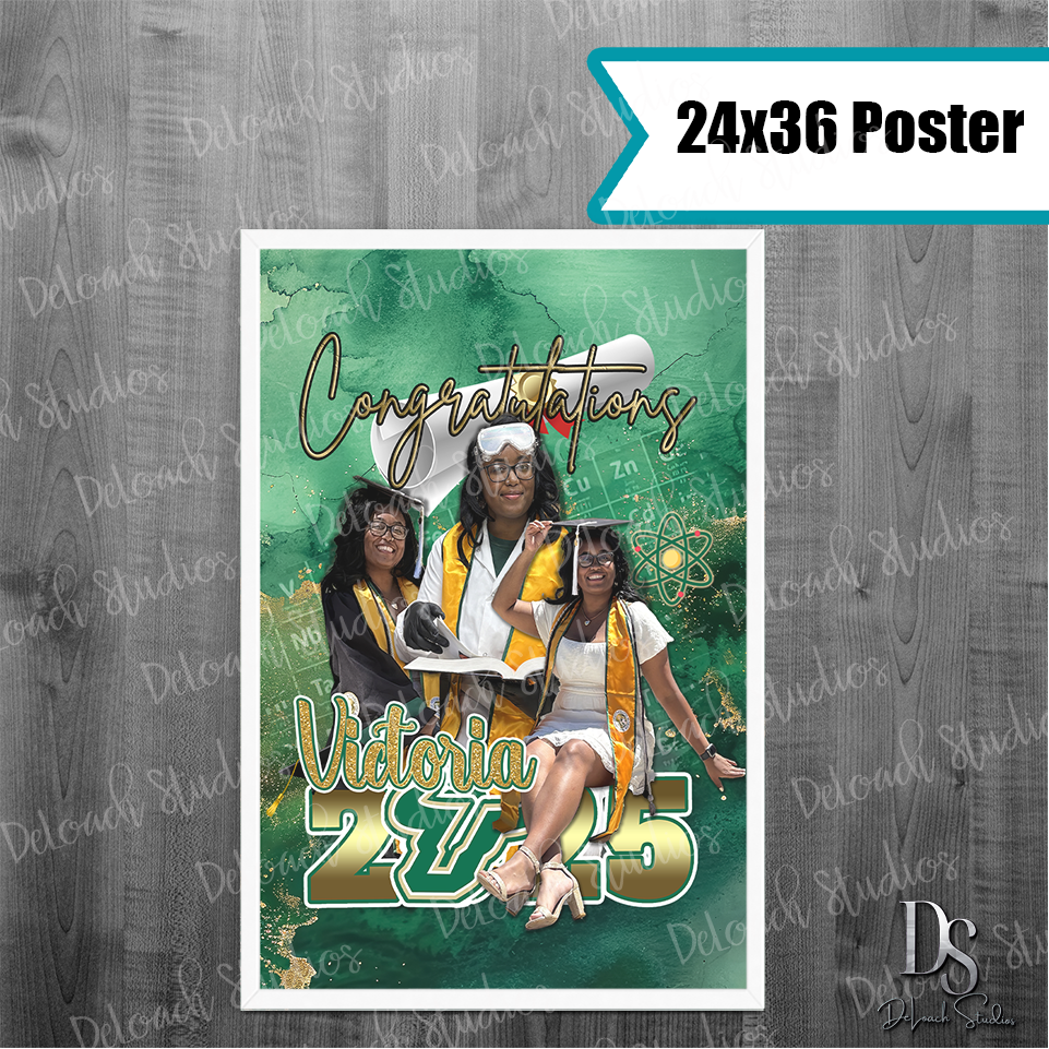 Victoria - Custom Graduation Posters – Class of 2025 Personalized Photo Posters (Choose 24x36 or 36x24)