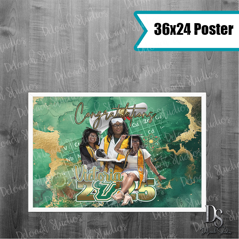 Victoria - Custom Graduation Posters – Class of 2025 Personalized Photo Posters (Choose 24x36 or 36x24)
