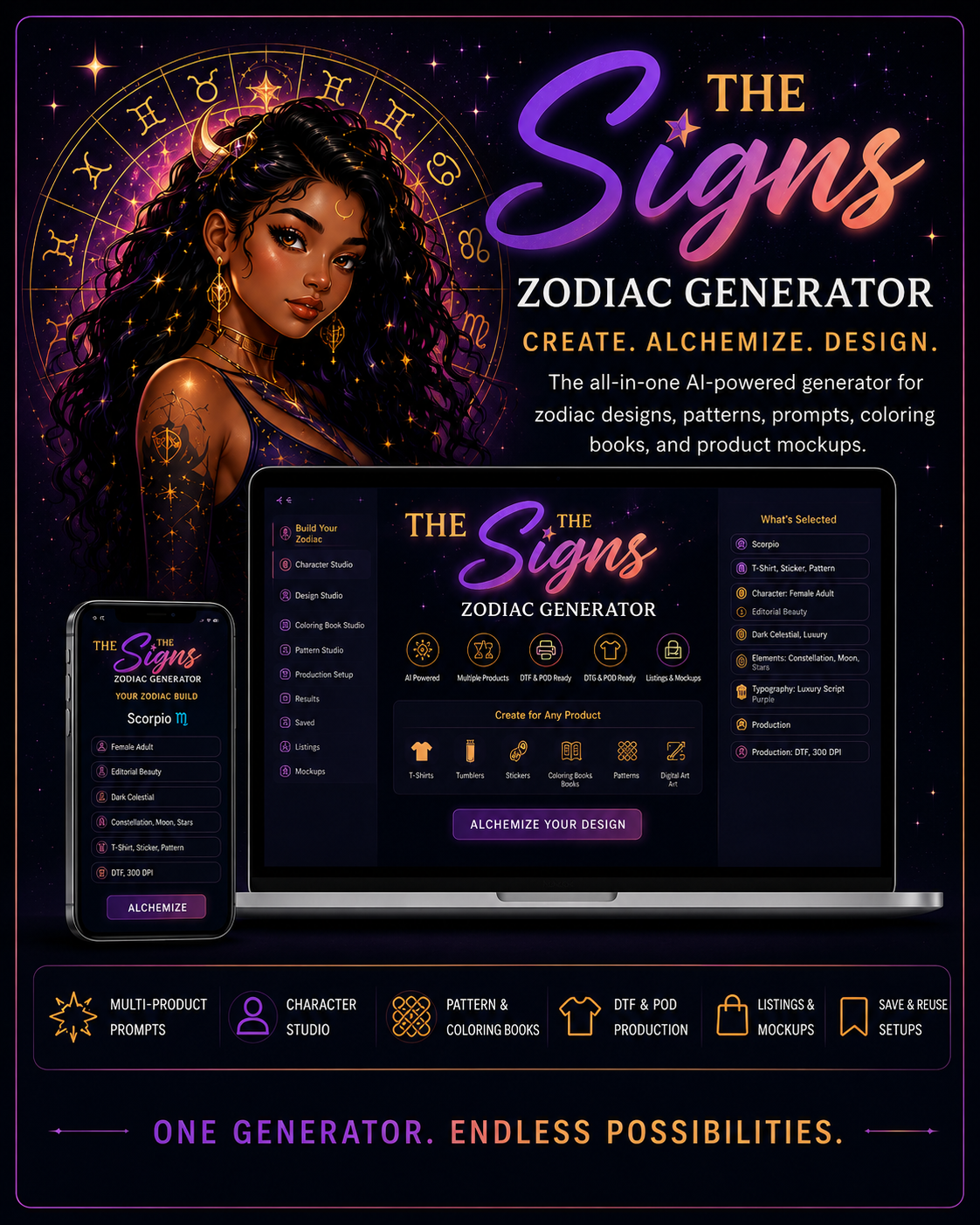 The Signs™ — Premium Zodiac Design Prompt Generator