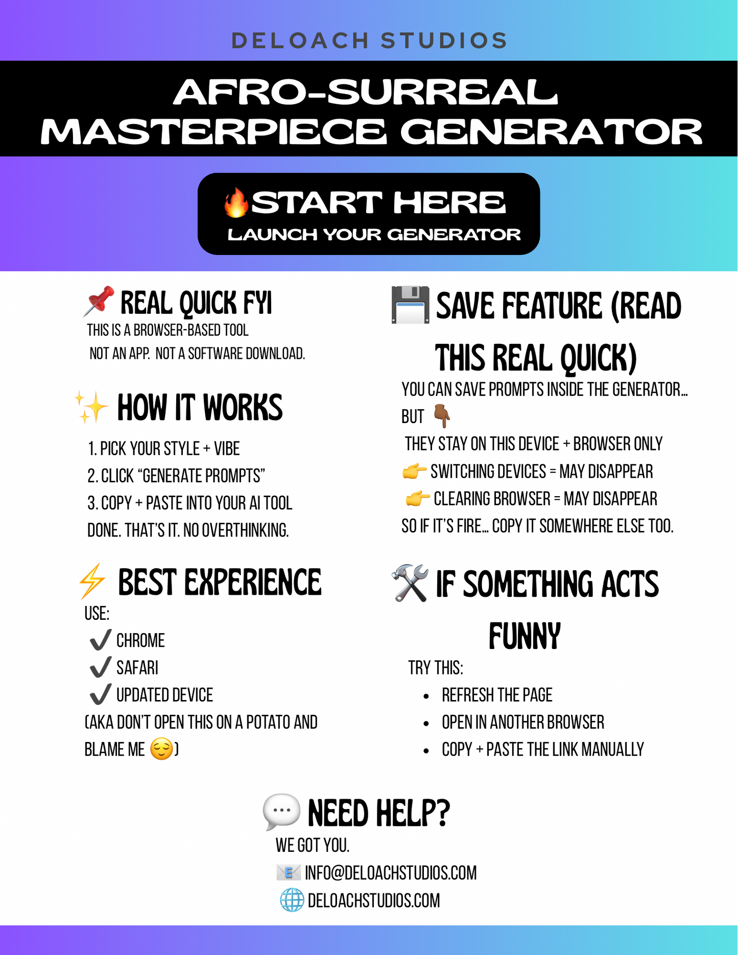 Afro-Surreal Masterpiece Generator | 3-in-1 Prompt Studio for Art, Motion & Music