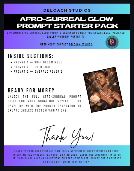 Afro-Surreal Glow: Free Mini Prompt Pack
