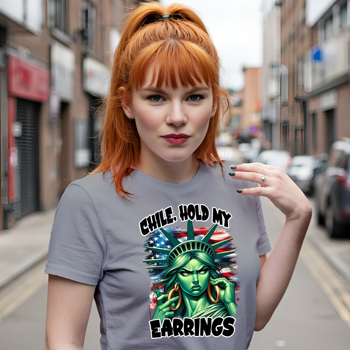 Chile, Hold My Earrings Shirt – Bold Liberty Attitude Tee | Funny Political & Empowerment Graphic | Unisex Fit