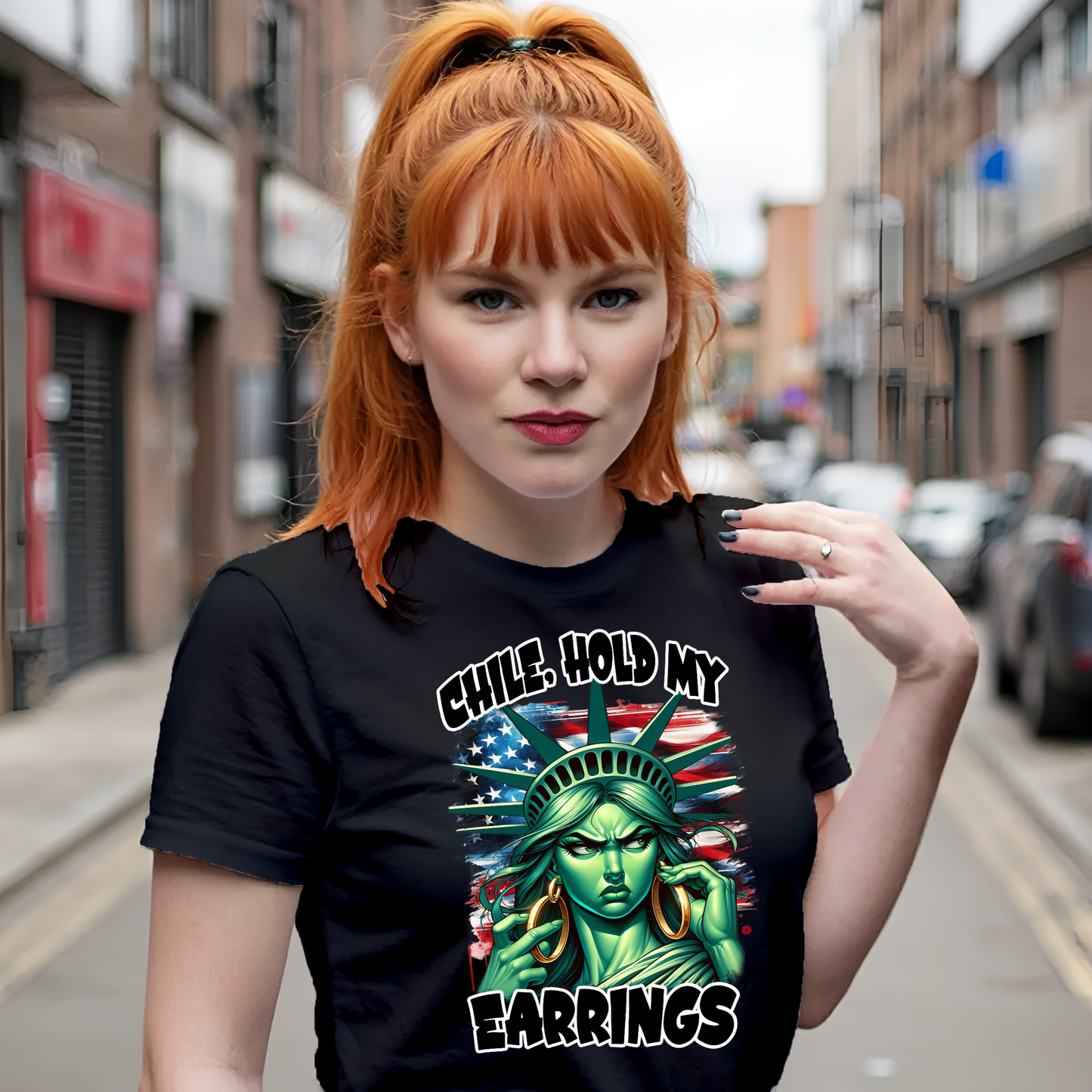 Chile, Hold My Earrings Shirt – Bold Liberty Attitude Tee | Funny Political & Empowerment Graphic | Unisex Fit