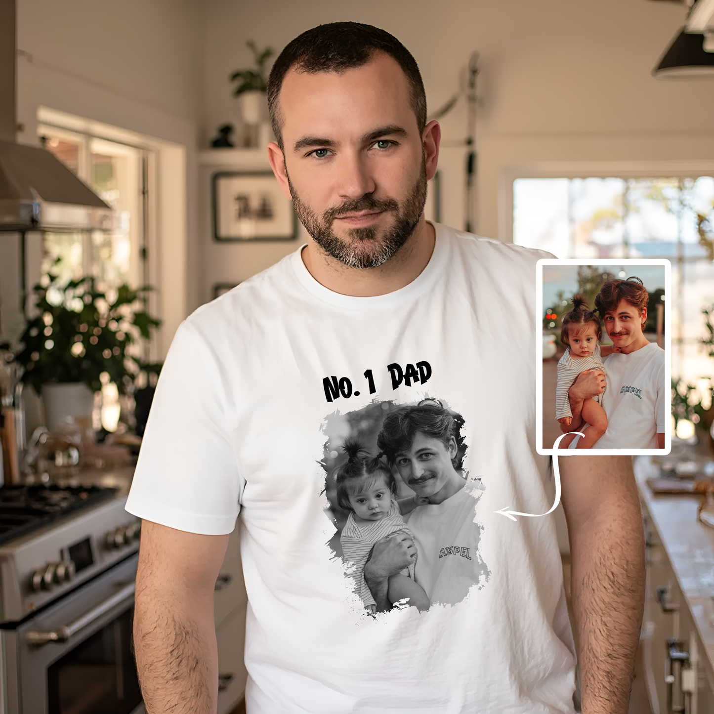 Dad Custom Photo Shirt – Personalized Father’s Day Gift | Vintage-Inspired Photo Tee | Custom Year + Image Tee