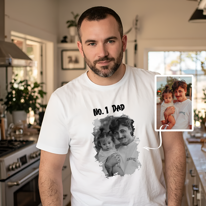 Dad Custom Photo Shirt – Personalized Father’s Day Gift | Vintage-Inspired Photo Tee | Custom Year + Image Tee