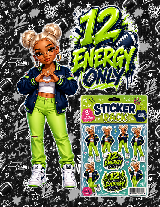 12 Energy Only – Sporty Chibi Football Sticker Pack PNG Bundle